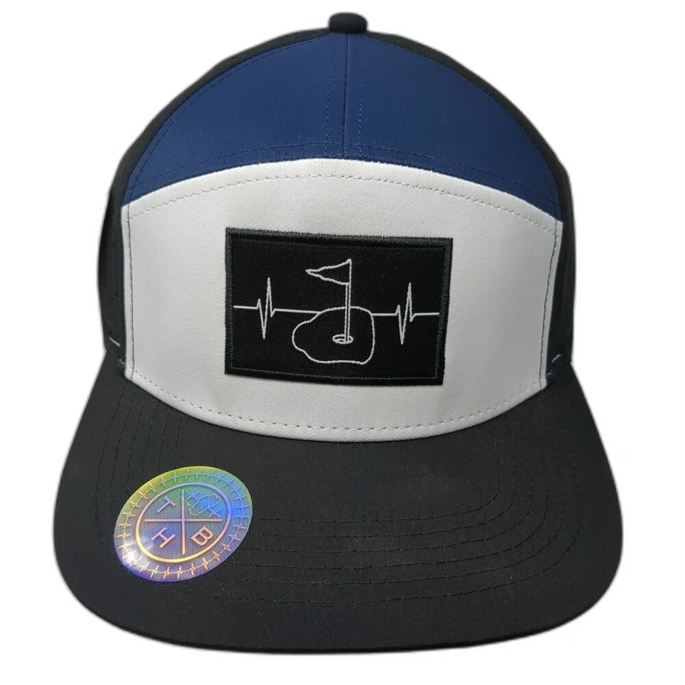 The Heartbeat Brand Trucker Hat Black Blue One Size Golf Heartbeat Snapback